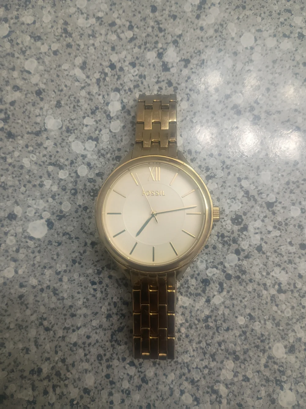 Fossil Gold-Tone Watch with White Dial